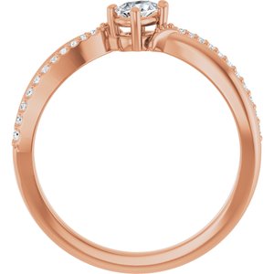 10K Rose Gold 5x3 mm Pear Ring Mounting – image 3