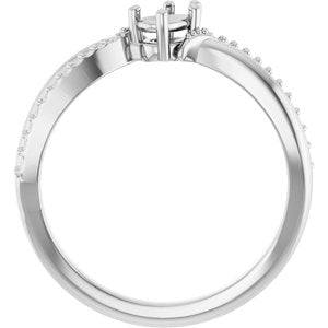 14K White Gold 5x3 mm Pear Ring Mounting – image 4