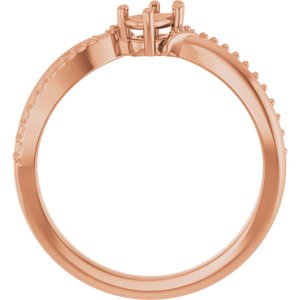 18K Rose Gold 5x3 mm Pear Ring Mounting – image 4