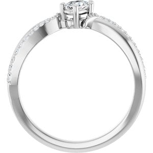 18K White Gold 5x3 mm Pear Ring Mounting – image 3
