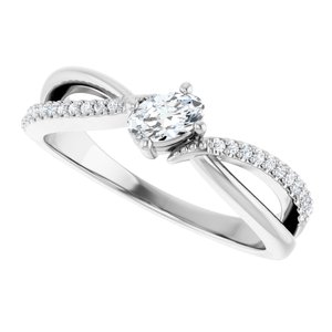 Sterling Silver 5x3 mm Oval Ring Mounting – image 8