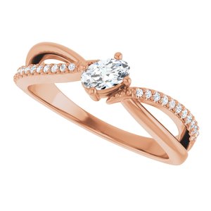 18K Rose Gold 5x3 mm Oval Ring Mounting – image 8