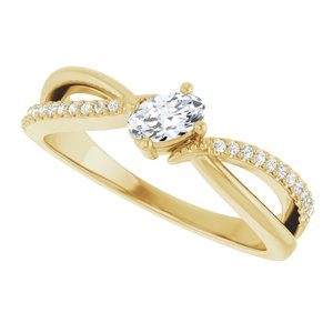 14K Yellow Gold 5x3 mm Oval Ring Mounting – image 8