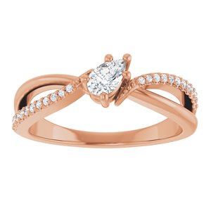 18K Rose Gold 5x3 mm Pear Ring Mounting – image 5