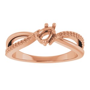 18K Rose Gold 5x3 mm Pear Ring Mounting – image 6