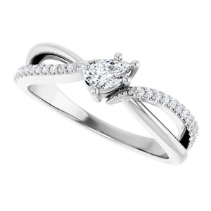 Continuum Sterling Silver 5x3 mm Pear Ring Mounting – image 8