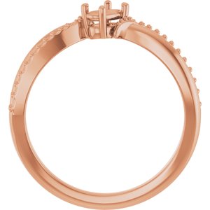 10K Rose Gold 5x3 mm Oval Ring Mounting – image 4
