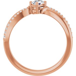 14K Rose Gold 5x3 mm Oval Ring Mounting – image 3