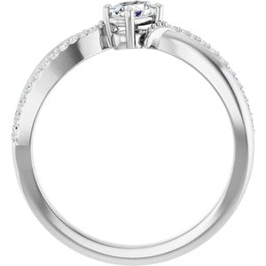 10K White Gold 5x3 mm Oval Ring Mounting – image 3