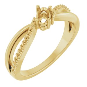 10K Yellow Gold 5x3 mm Oval Ring Mounting – image 2