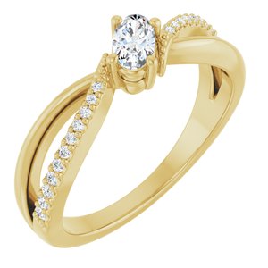 18K Yellow Gold 5x3 mm Oval Ring Mounting