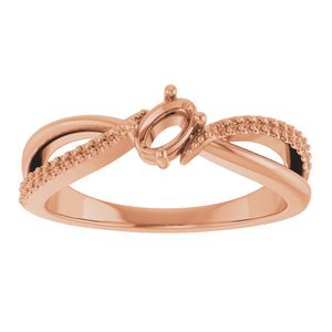18K Rose Gold 5x3 mm Oval Ring Mounting – image 6