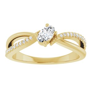 18K Yellow Gold 5x3 mm Oval Ring Mounting – image 5