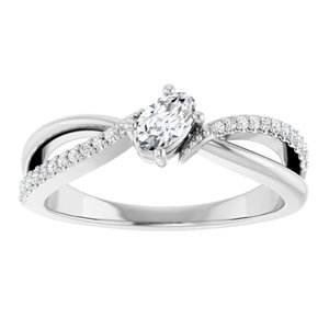 18K White Gold 5x3 mm Oval Ring Mounting – image 5