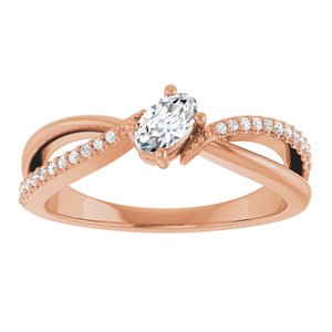 14K Rose Gold 5x3 mm Oval Ring Mounting – image 5