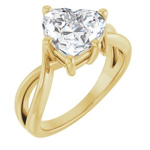 10K Yellow Gold 9x9 mm Heart Ring Mounting