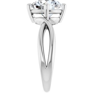 14K White Gold 8.8 mm Round Ring Mounting – image 7