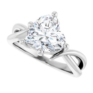 Continuum Sterling Silver 9x9 mm Heart Ring Mounting – image 8