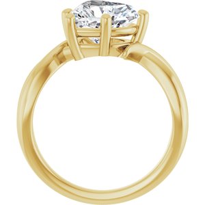 10K Yellow Gold 9x9 mm Heart Ring Mounting – image 3