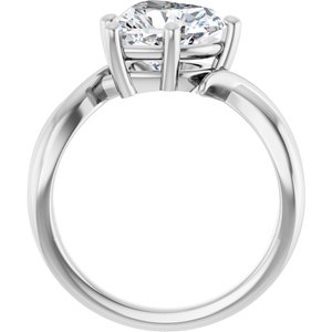 18K White Gold 9x9 mm Heart Ring Mounting – image 3