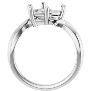 18K White Gold 9x9 mm Heart Ring Mounting – image 4