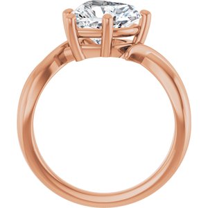 14K Rose Gold 9x9 mm Heart Ring Mounting – image 3