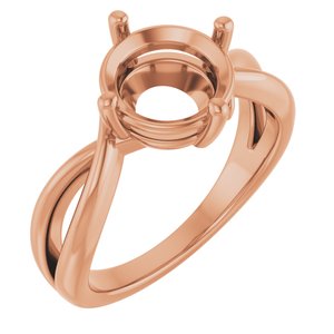 14K Rose Gold 8.8 mm Round Ring Mounting – image 2