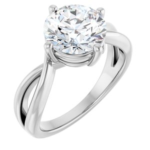 10K White Gold 8.8 mm Round Ring Mounting