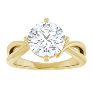 10K Yellow Gold 8.8 mm Round Ring Mounting – image 5
