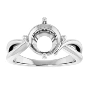 14K White Gold 8.8 mm Round Ring Mounting – image 6