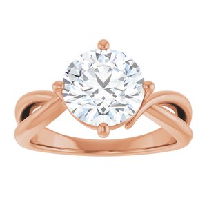 18K Rose Gold 8.8 mm Round Ring Mounting – image 5