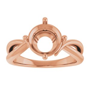 18K Rose Gold 8.8 mm Round Ring Mounting – image 6