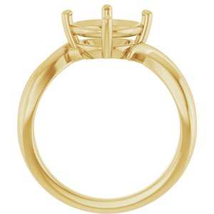 14K Yellow Gold 8.8 mm Round Ring Mounting – image 4