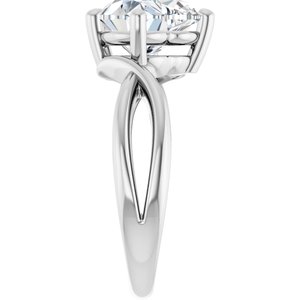 14K White Gold 9x9 mm Heart Ring Mounting – image 7