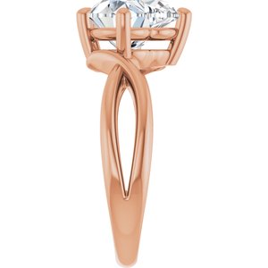 14K Rose Gold 9x9 mm Heart Ring Mounting – image 7