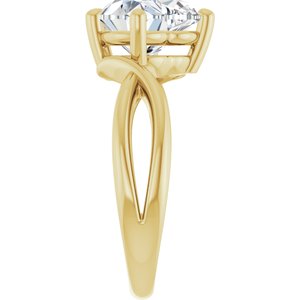 14K Yellow Gold 9x9 mm Heart Ring Mounting – image 7