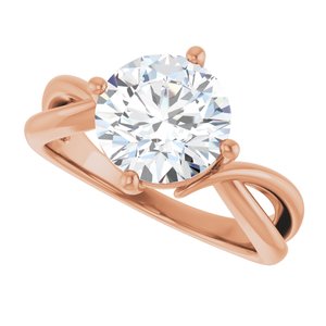 18K Rose Gold 8.8 mm Round Ring Mounting – image 8