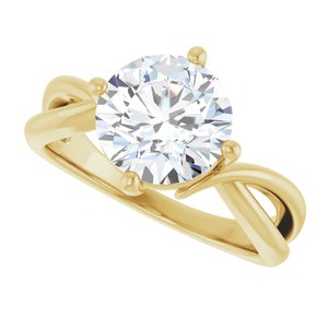10K Yellow Gold 8.8 mm Round Ring Mounting – image 8