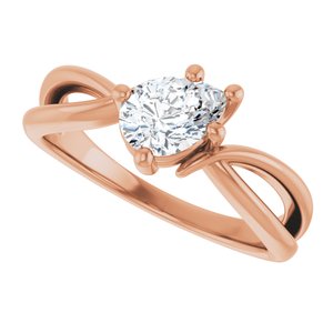 10K Rose Gold 7x5 mm Pear Ring Mounting – image 8
