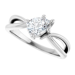 10K White Gold 7x5 mm Pear Ring Mounting – image 8
