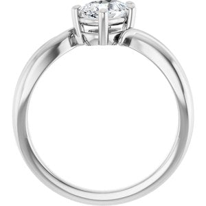 14K White Gold 7x5 mm Pear Ring Mounting – image 3