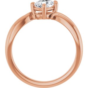 14K Rose Gold 7x5 mm Pear Ring Mounting – image 3