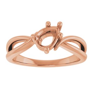 10K Rose Gold 7x5 mm Pear Ring Mounting – image 6