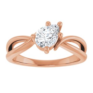 14K Rose Gold 7x5 mm Pear Ring Mounting – image 5