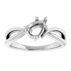 18K White Gold 7x5 mm Pear Ring Mounting – image 6