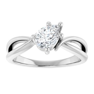 10K White Gold 7x5 mm Pear Ring Mounting – image 5
