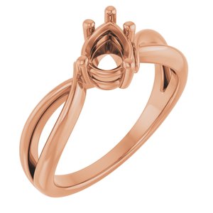 10K Rose Gold 7x5 mm Pear Ring Mounting – image 2