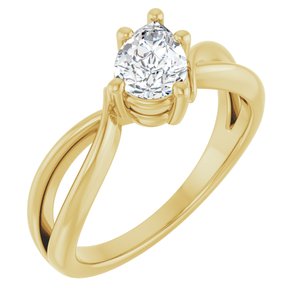 18K Yellow Gold 7x5 mm Pear Ring Mounting