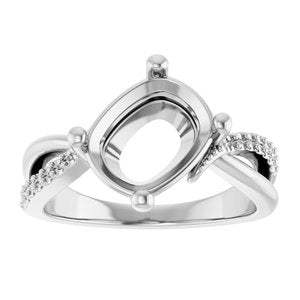 Platinum 10x8 mm Elongated Cushion Ring Mounting – image 6