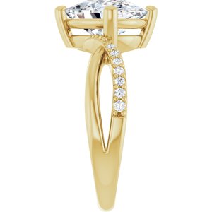 18K Yellow Gold 10x8 mm Elongated Cushion Ring Mounting – image 7